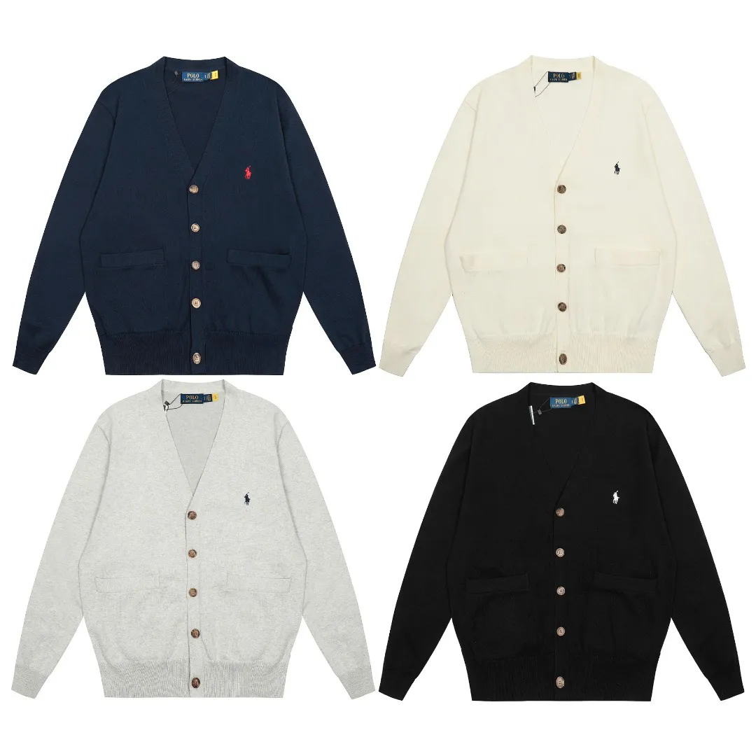 P230 RALPH LAUREN Four-color classic small label embroidery V-neck cardigan long-sleeved buttoned knitted sweater men's and women's top Size: S M L XL Pure original chest high-density LOGO embroidery, original tag accessories 1:1 customization. Made of pure cotton yarn, multi-knitted pure cotton is skin-friendly and comfortable, small label war horse embroidery 12 knitted high-precision button V-neck cardigan sweater 🐎High quality, follow the blogger to learn how to wear it! Let’s buy a Ralph Lauren cable sweater. It’s a super hard-to-find series after it became popular. It’s hard to find one on the official website. It’s simple and practical, has a lazy and loose feel, soft and delicate feel, and has a loose fit. Whether worn alone or layered, you can wear a simple one to create different styles of fashion!